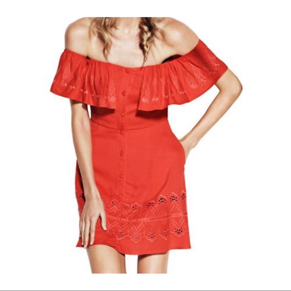 Design Lab red off the shoulder dress